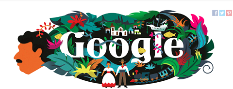 Google doodle for Gabriel Garcia Marquez