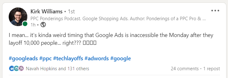 تبلیغ کنندگان به قطع شدن تبلیغات گوگل در لینکدین واکنش نشان می دهند.