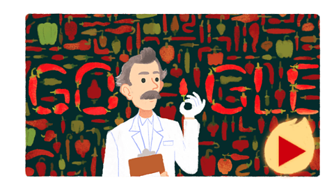 Google doodle of Wilbur Scoville