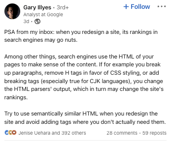 Gary Illyes de Google responde a sus preguntas de SEO en LinkedIn