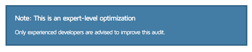 GTmetrix optimization recommendation box