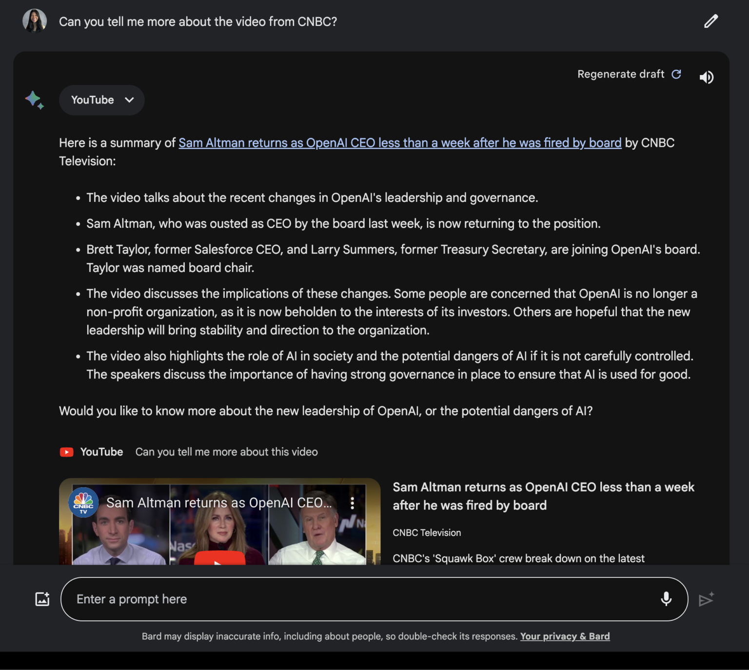 Google Bard's Latest Update Enhances Understanding Of YouTube Videos