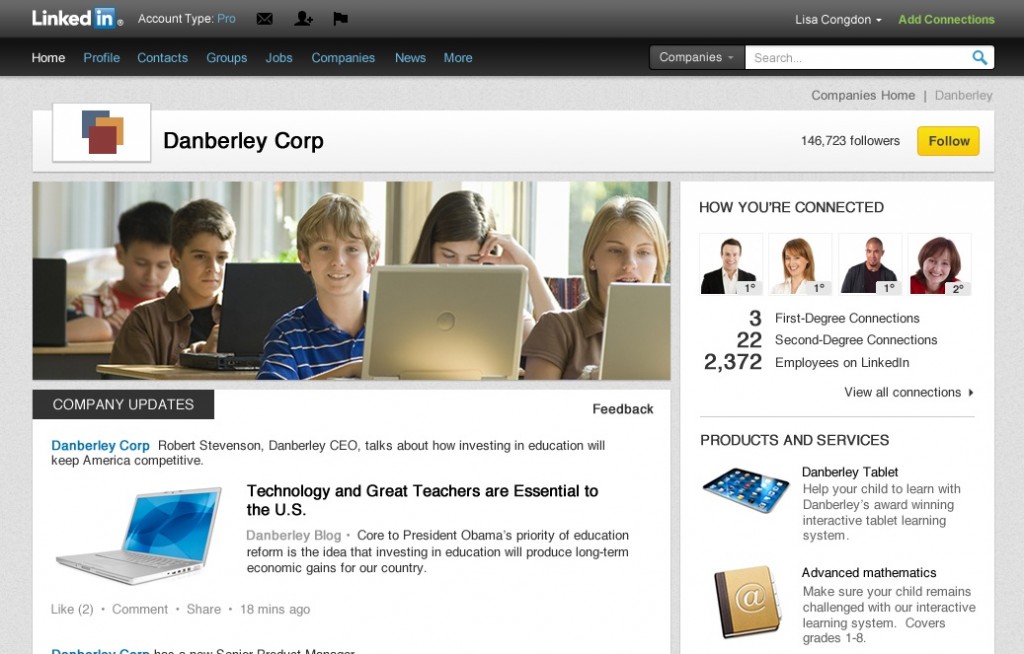  New LinkedIn Company Page